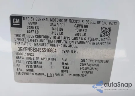 2014 Cadillac Srx Luxury Collection из США, поврежденный, VIN 3GYFNBE34ES516804